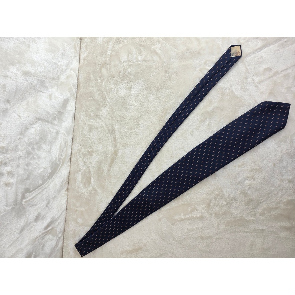 Vintage Sears The‎ Mens Store Arc de Triomphe Navy Tennis Racket Silk Blend Tie